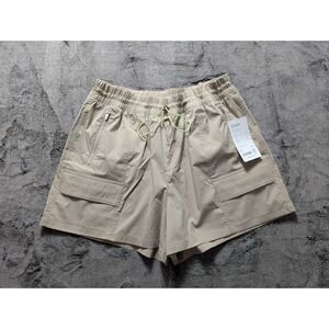 Athleta Cascade Cargo Poplin Shorts Women's Size Large Tan